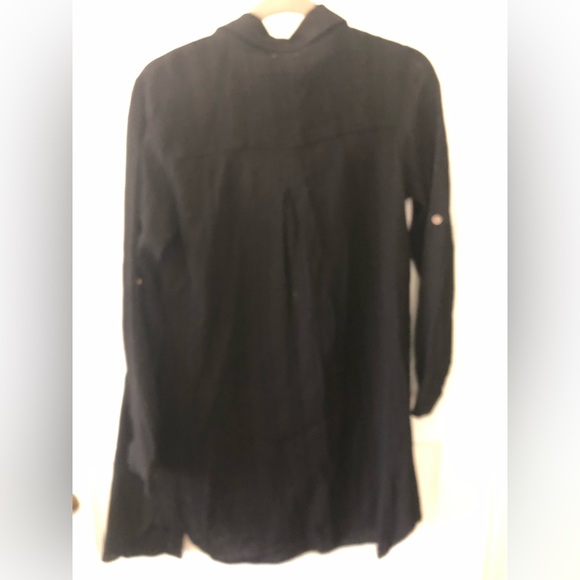 Black, button up shirt dress - Picture 2 of 3